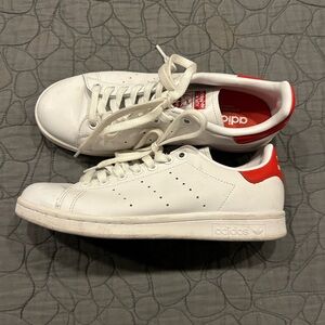 Adidas Sam Smith White and Red Sneakers